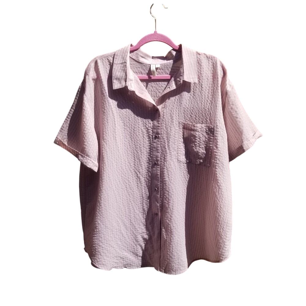 Women's XL Top Button-Down Long Sleeve Blouse Top Shirt Striped Treasure & Bond